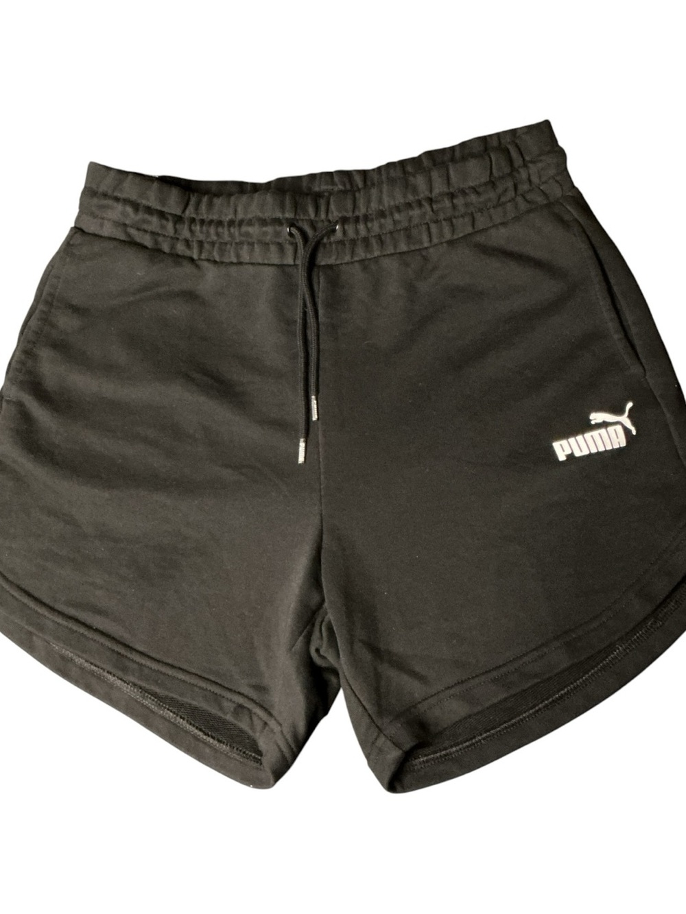 💟Puma Essentials High Waist 4" Sweat Shorts Black Size Medium